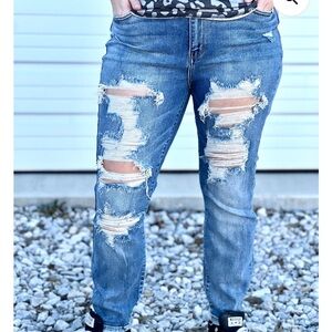 Judy‎ Blue Light Wash High Waist Boyfriend Fit size 5/27